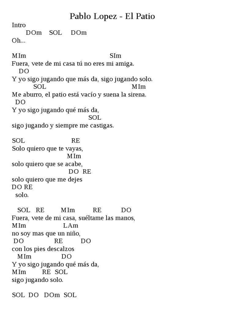 El Patio Acordes PDF