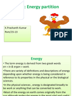 Topic: Energy Partition: K.Prashanth Kumar Rvm/15-13
