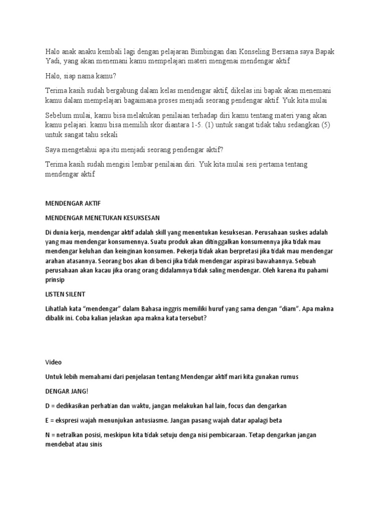 Fobio Mendengar Aktif Pdf