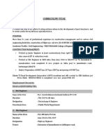 Curriculum Vitae: Employment Chronicle