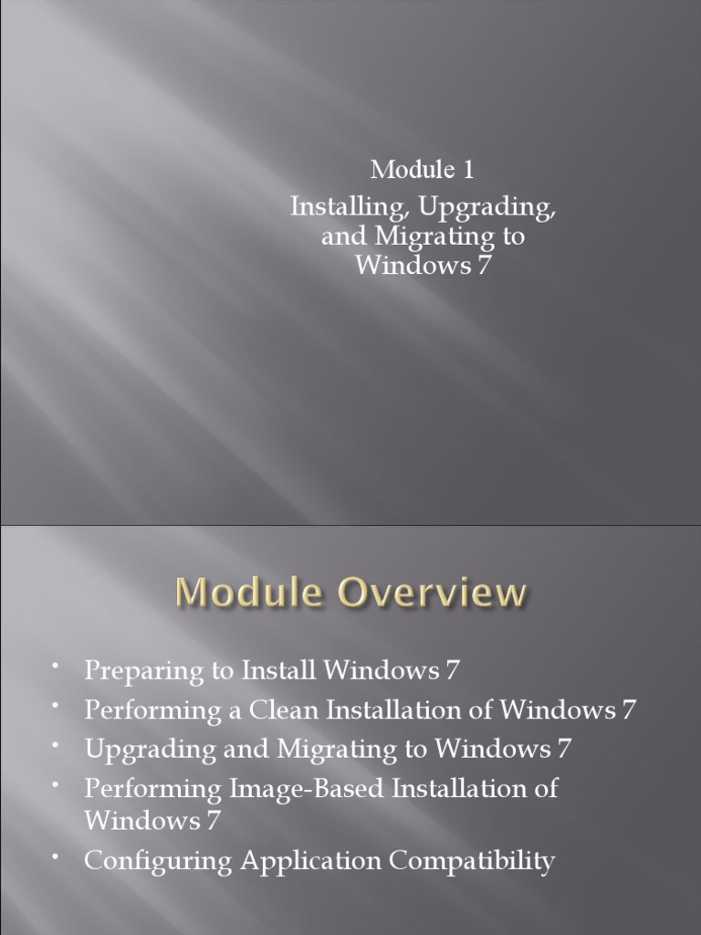 Installation, Upgrading and MIgrating To Windows 7 | PDF | Windows 7 ...