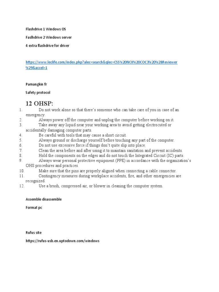 Windows OS Flashdrive Setup Guide | PDF