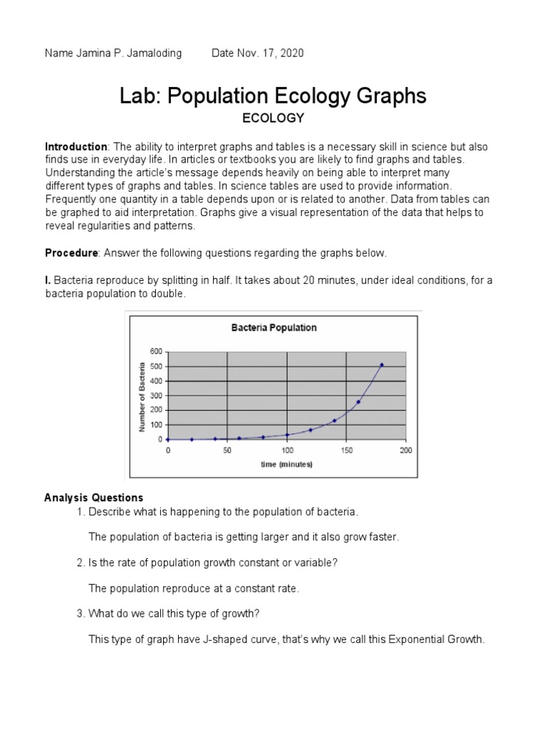 Lab: Population Ecology Graphs | PDF | Natural Environment | Ecology