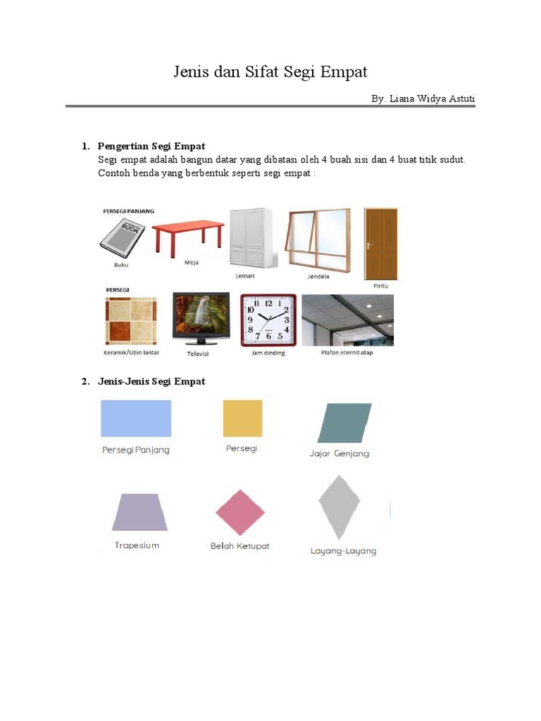 Jenis Dan Sifat Segi Empat | PDF