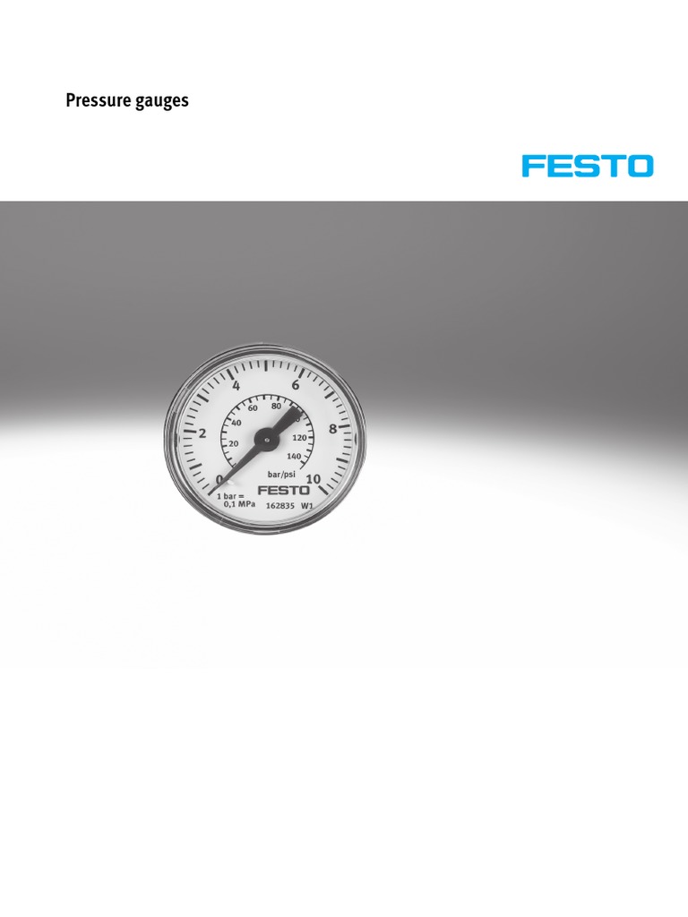 Festo Pressure Gauges PDF Pressure Measurement Statistical Mechanics