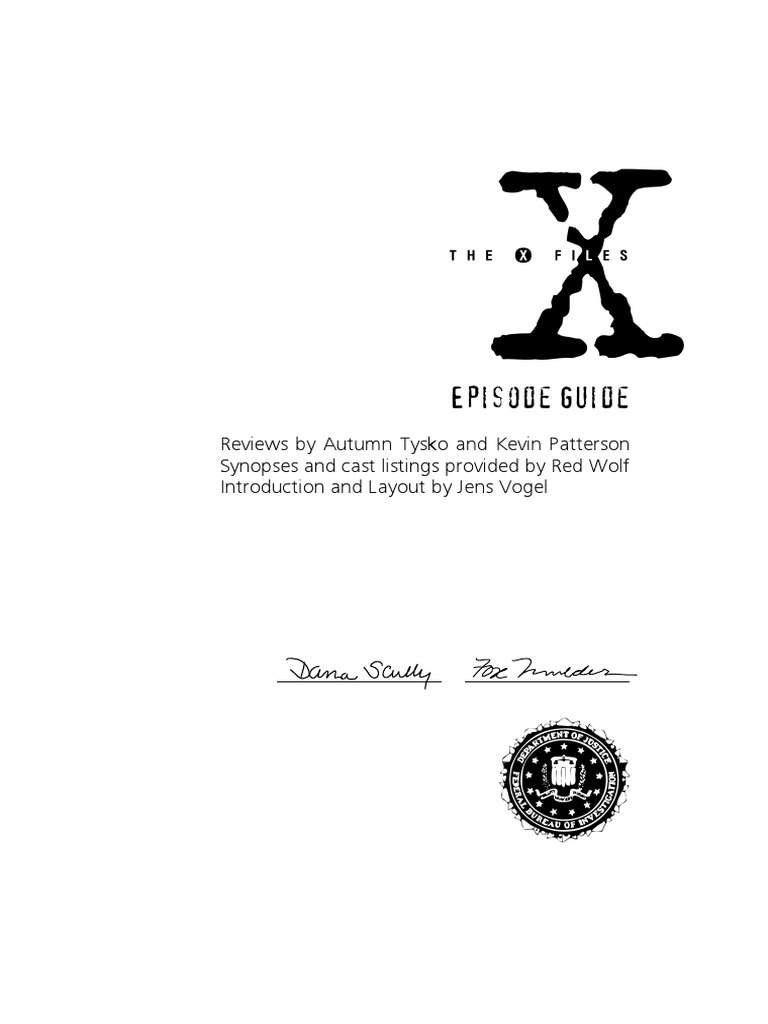 XF Guide v1.0 A4 PDF | PDF | American Horror Fiction Television Series |  Printer (Computing)