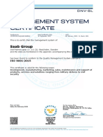 Management System Certificate: Saab Group