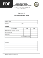 Experiment #1: DDL Statements (Create Tables)