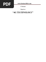 "4G Technology": A Seminar Report On