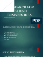 The Search For A Sound Business Idea