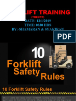 Forklift Training: DATE: 12/1/2019 TIME: 0830 HRS By:-Shamaran & Syakiran