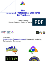 The Philippine Professional Standards For Teachers: Gina O. Gonong Director, Research Center For Teacher Quality