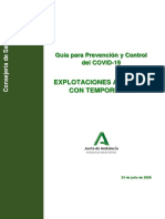 Explotaciones Agrarias Con Temporeros: Guía para Prevención y Control Del COVID-19