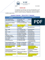 Academic Calendar - Winter 2010-11 Semester (Modified On 15th Dec. 2010)