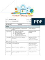 Teacher's Weekly Guide: Day and Time Activities Mode of Delivery Monday