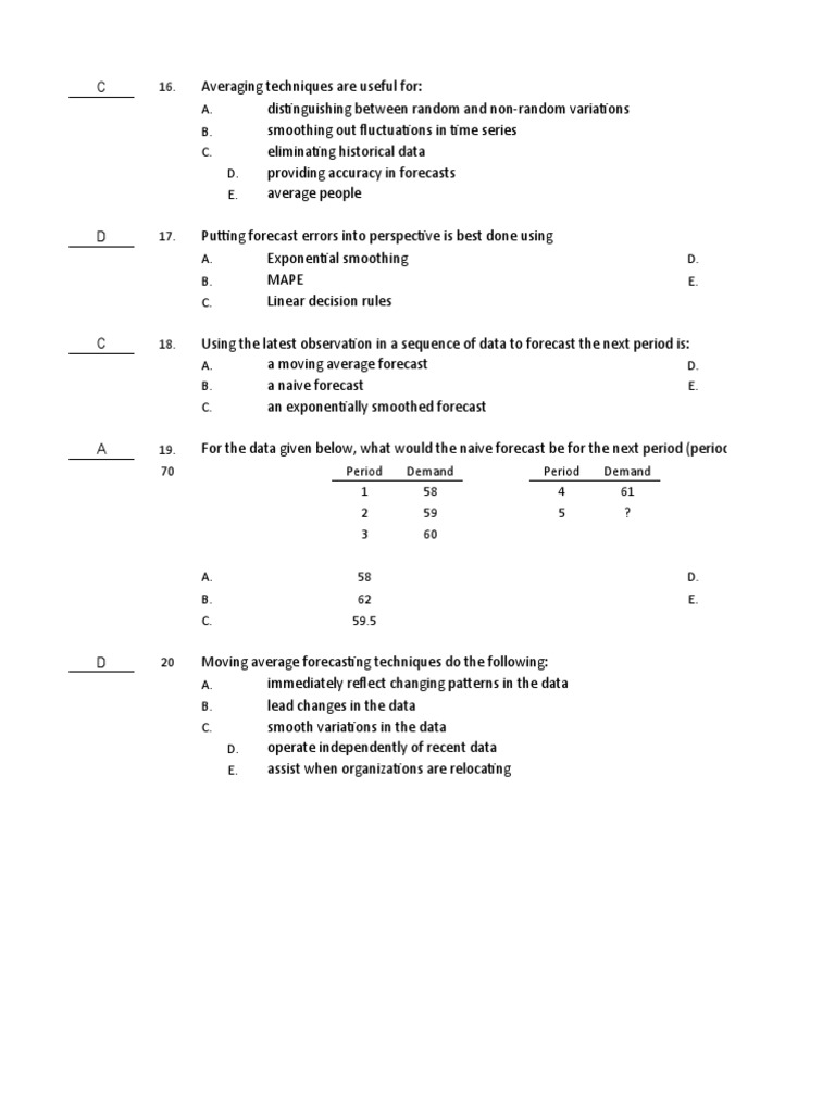 Forecasting Techniques and Errors Explained | PDF