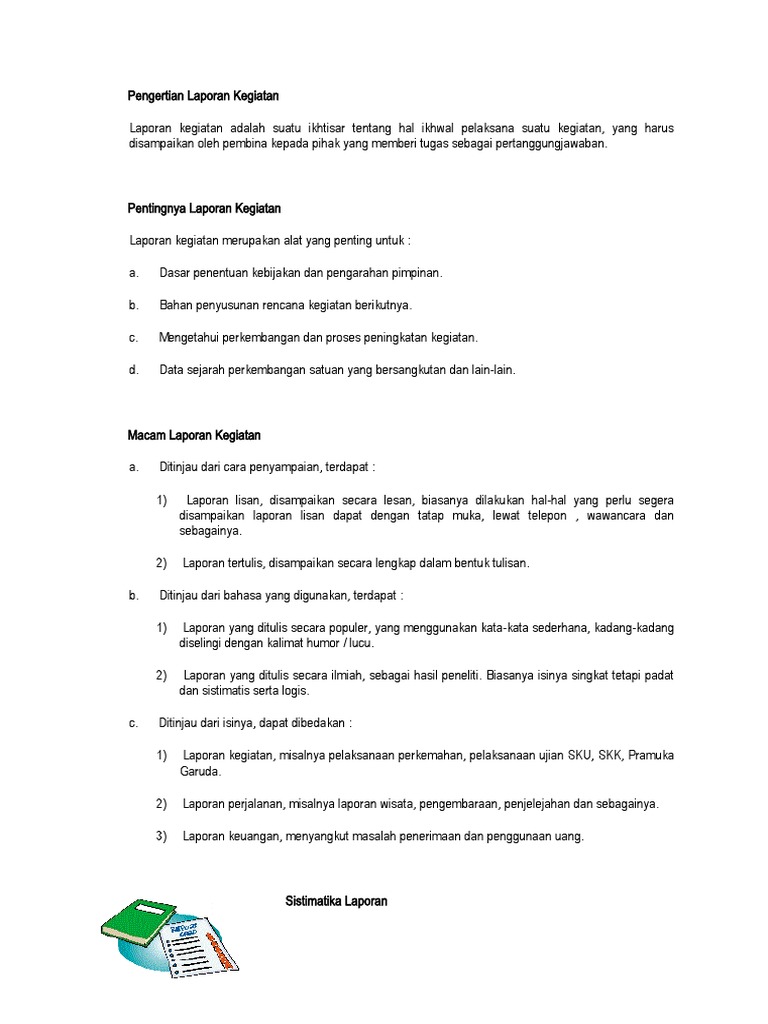 Pengertian Laporan Kegiatan