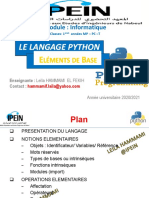 ElementdeBaseLangPython 20 21VEtud PDF