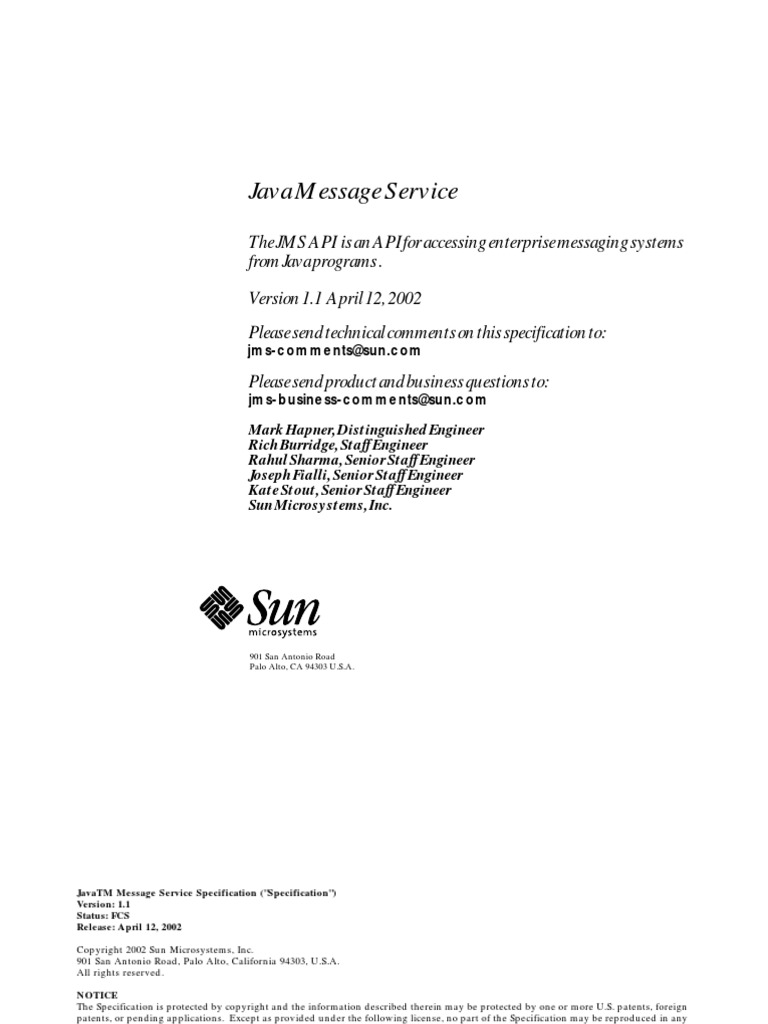 Java-Message-Service-Specification-Version-1 1 | PDF