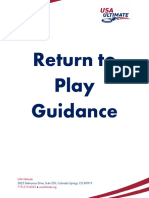 Return To Play Guidance: USA Ultimate 719-219-8322