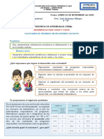 Resolvemos Problemas para Hallar El Promedio de Un Conjunto de Datos (23 de Noviembre)