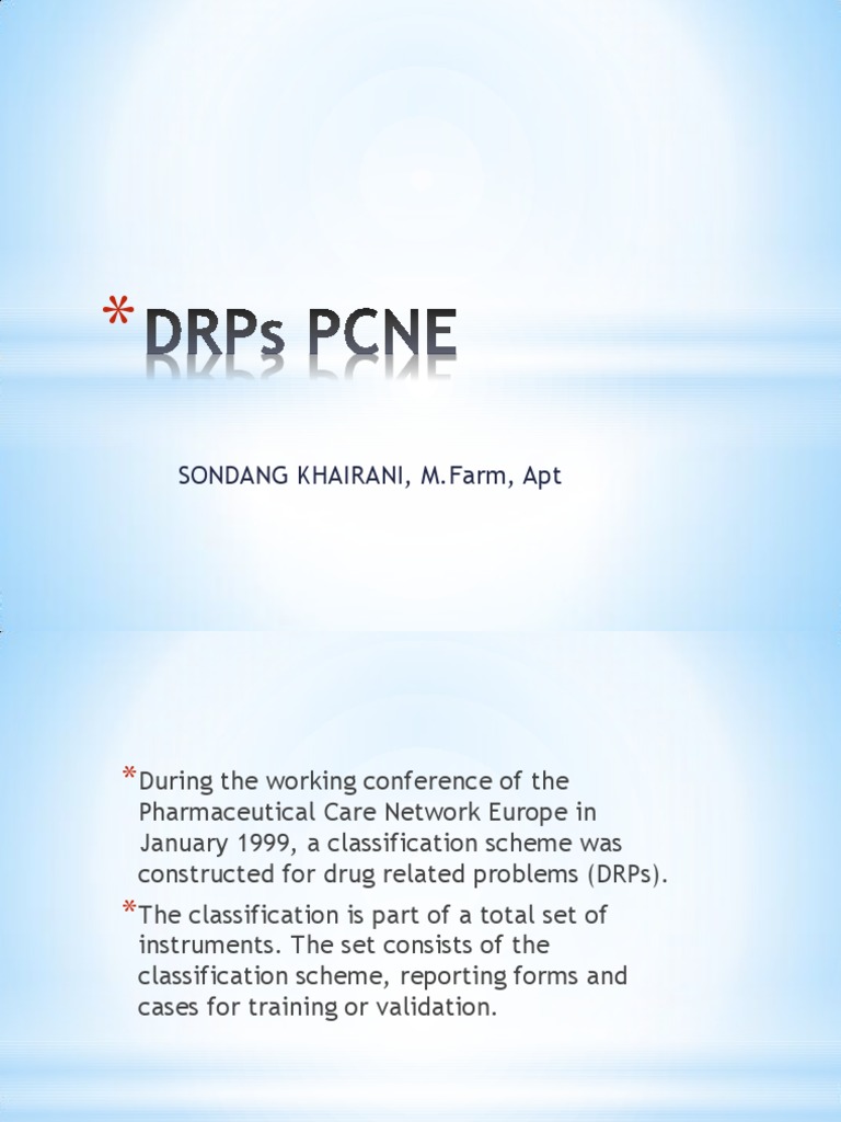 PCNE DRP Classification Overview | PDF | Drugs | Medical Treatments