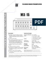 Pa Audio Mixer Preamplifier: Specifications Features