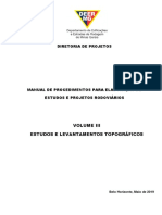 Manual de Procedimentos para Elaboração de Projetos Rodoviários Volume III – Estudos e  Levantamentos Topográficos
