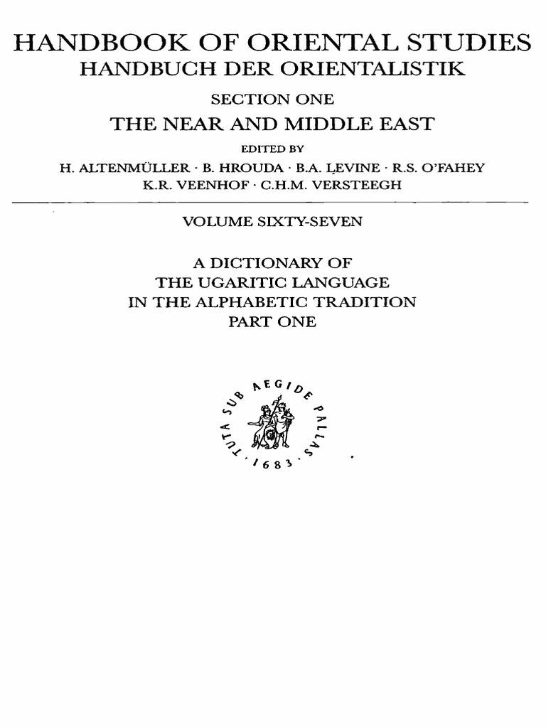 Ugaritic Dictionary Pdf Canaan Semantics