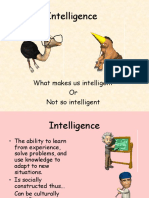 Intelligence: What Makes Us Intelligent or Not So Intelligent