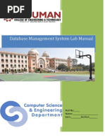 Database Management System Lab Manual: Roll No: - Name: - Sem: - Section