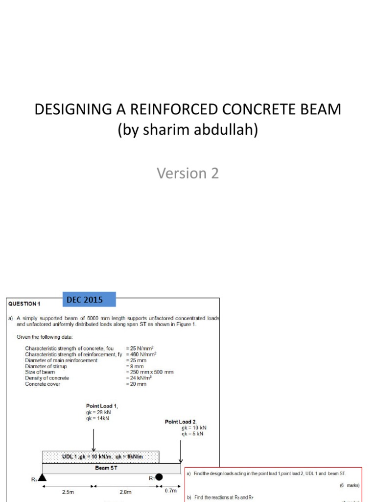 Designing A Reinforced Concrete Beam Version 2 Pdf Beam Structure