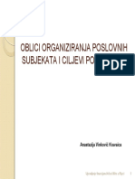 3 - Oblici Organiziranja Poslovnih Subjekata I Ciljevi Poslovanja