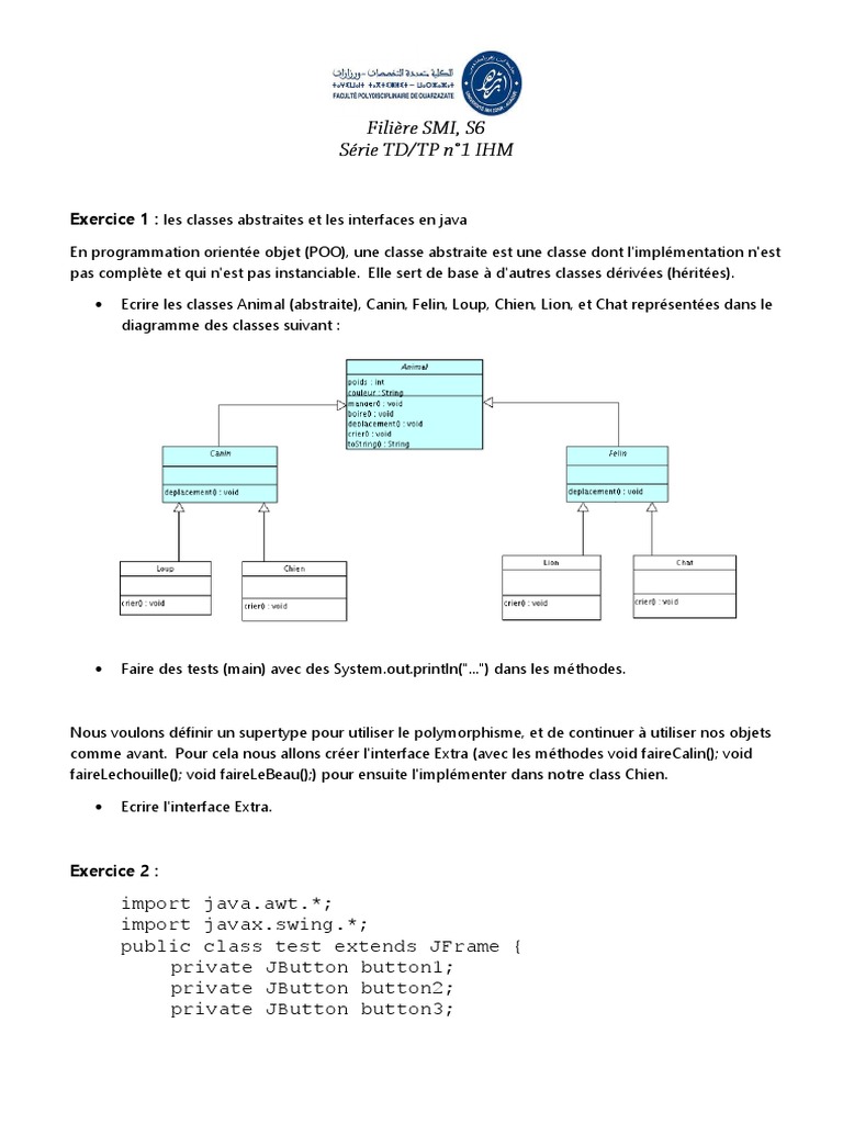 Classes et Interfaces en Java | PDF | Interface (Informatique ...