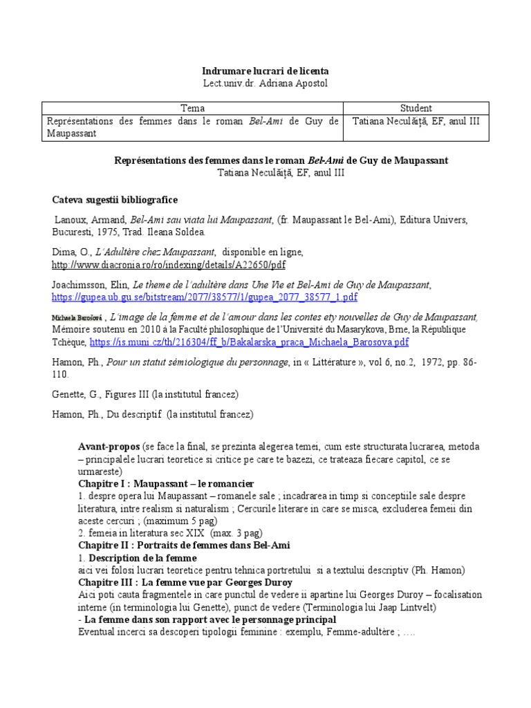 Pauline Alexandre Dumas Résumé Chapitre 1 Plan Les Femmes Bel Ami | PDF | Guy de Maupassant | Romans