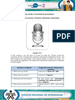 Learning Activity 2 / Actividad de Aprendizaje 2 Evidence: Memorable Moments / Evidencia: Momentos Memorables