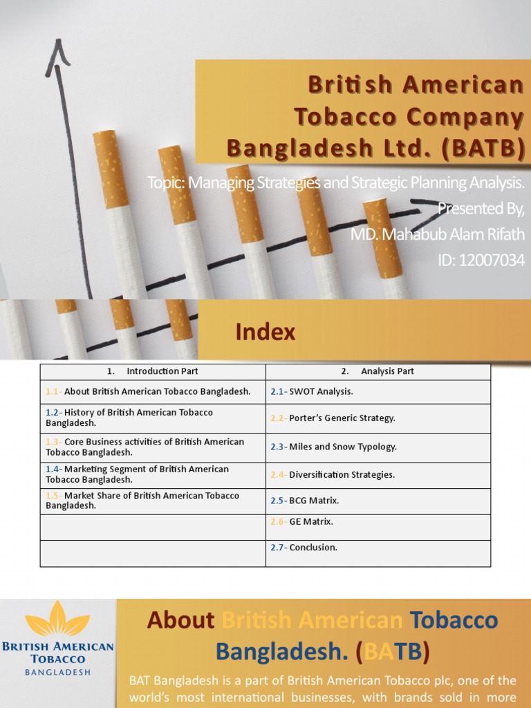 British American Tobacco Bangladesh | PDF | Strategic Management ...