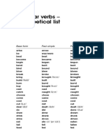 Irregular verbs - alphabetical and type lists