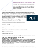 Ampliación y Enriquecimiento Del Vocabulario y El Valor Conceptual de La Palabra