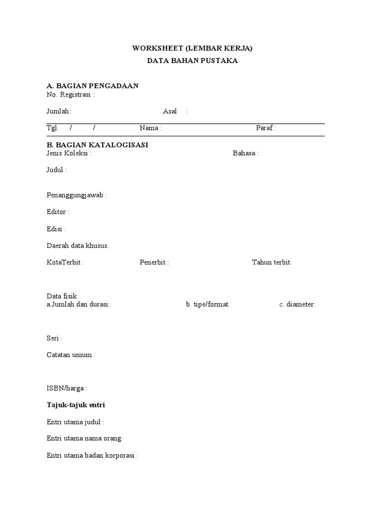 Worksheet Rekaman Suara Kosong | PDF