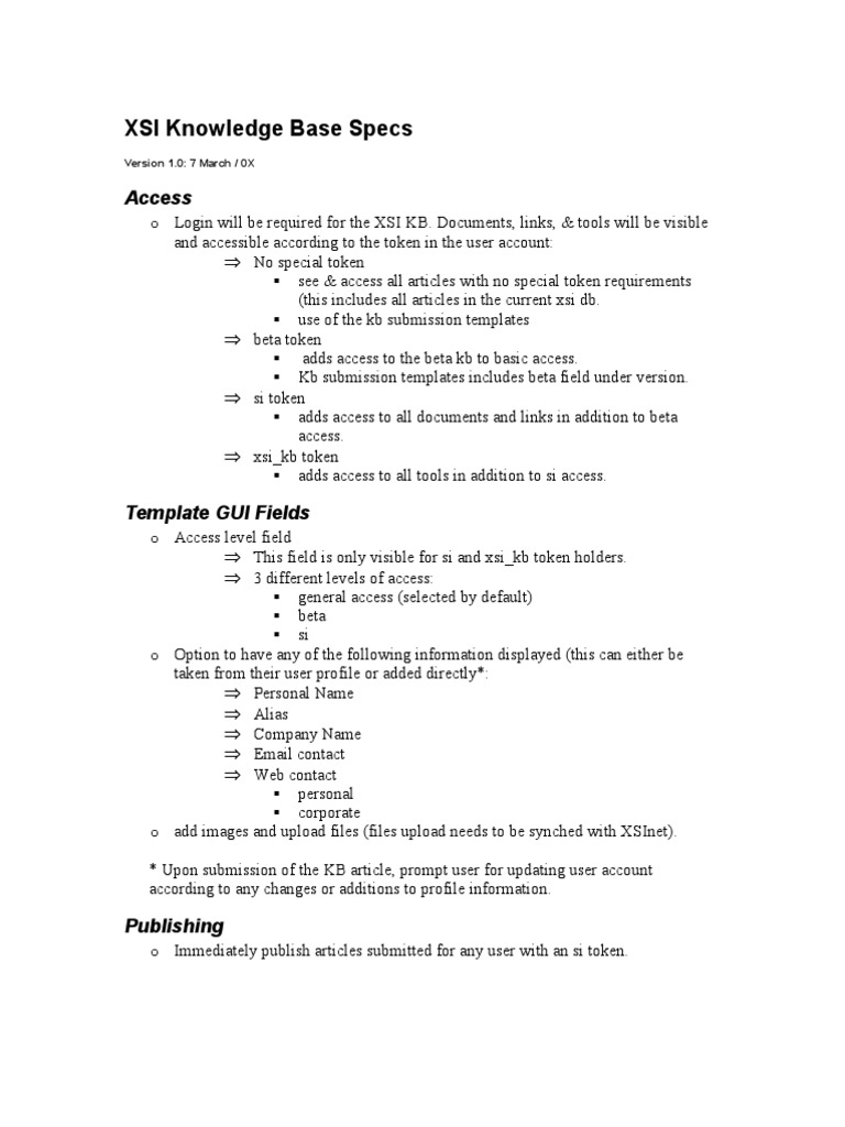 XSI Knowledge Base Access & Features | PDF | Information Technology ...