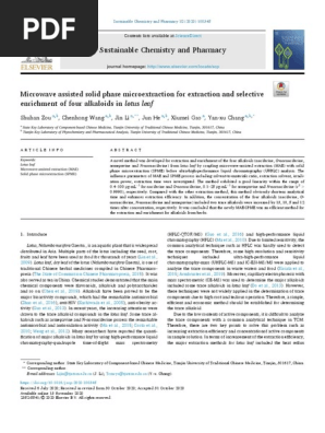 Microwave assisted solid phase microextraction for extraction and selective enrichment of four alkaloids in lotus leaf