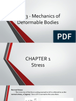 Mechanics of Deformable Bodies Stress Chapter
