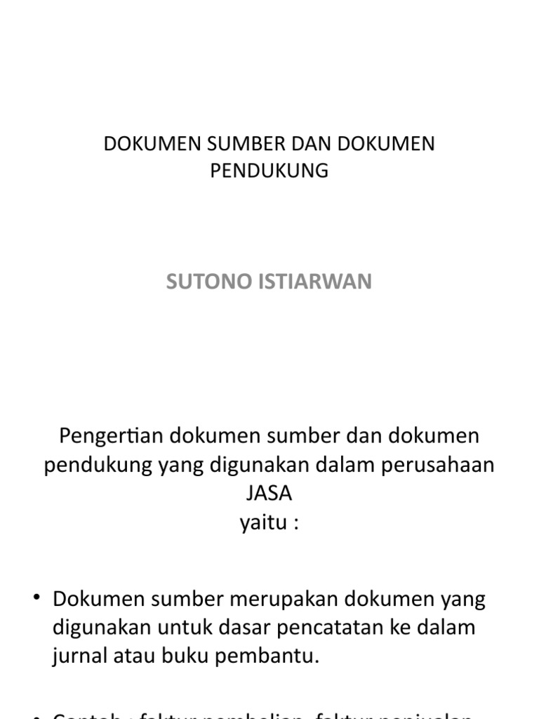 Dokumen Sumber Dan Dokumen Pendukung Pdf