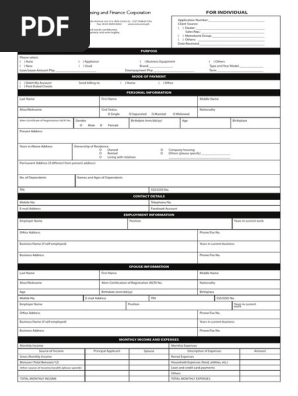 Credit Application Forms -  individual and corporation
