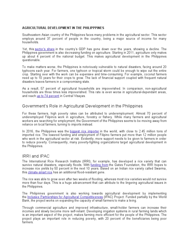 Philippine Agriculture Challenges | PDF | Philippines | Agriculture