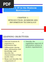 Part 1: IT in The Business Environment: Introduction: Business and Information Technology