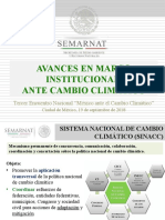 Avances en Marco Institucional Ante Cambio Climático - SEMARNAT