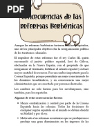 Concecuencias de Las Reformas Borbónicas