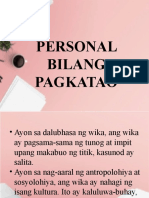 Personal Bilang Pagkatao
